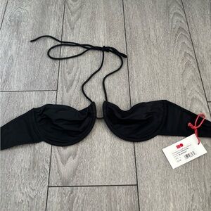 Solid & Striped Black Bikini Top